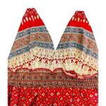 Vintage 1970's Rags by Kressandra Hippie Festival Floral Red Dress Halter XS Photo 5