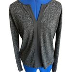Sanctuary  Black/Silver Knit V-Neck Sweater Womens Size S Metallic V-Neck Stretch Photo 0
