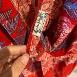 Free People  Red Floral Mini Dress with v neck and lace trim  Photo 4