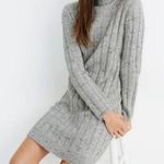 Madewell Donegal Rolled Mock Neck Sweater Dress Smoke Gray - Small Photo 0