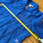 Sheer Oversized Blue Nylon Blouse Shirt Swim Cover Up Top Blouson, Size L Size L Photo 8