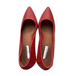 Halogen  Perforated Red Leather High Heel Pumps Size 8.5 Photo 2