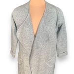 None Unbranded Cardigan Coat Heather Gray Open Front Mid Length Photo 1