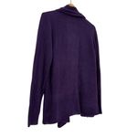 White + Warren Purple Cashmere Trapeze Cardigan Size L Photo 7