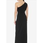 Calvin Klein Women's One Shoulder Gown with Waist Ruch Black Size 6 Cocktail Photo 3