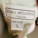 Gunne Sax Jessica McClintock  light green jeweled tanktop fit & flair silky dress Photo 8