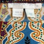 London Times  Stained Glass Baroque Shift Skimmer Dress Size 12 Navy Colorful Photo 6