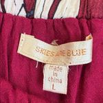 Skies Are Blue  | Maroon & White Hawaiian Print Skirt Lined Size Large w/ Pockets Photo 3