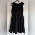 Lulus  Hello World Black V-Neck Skater Midi Dress Size XL Flirty Classic Photo 5