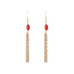 ALEX AND ANI NWT Crimson Beaded Drop Chain Earrings Photo 1