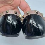 Valentino Garavani  Black Patent leather beige trim rockstud Ballet flats EU 38 Photo 3