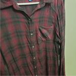 KAVU  Plaid Button-Up Long Dress Long Sleeve Size large Pocket Photo 3