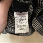 Loft Black and White Plaid Pleated Ruffle Neck Blouse Photo 4