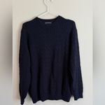 Brandy Melville  Brianna Cotton Cable Knit Fisherman Sweater - navy blue 1797 Photo 3