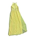 NEW Jenny Packham Lux Chiffon Halter Bridesmaid Gown with Beaded Trim Lemon Drop Yellow Size 10 Photo 2