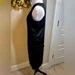 LINO USA 100% Linen Tiered Scalloped Ruffle Sleeveless Shift Midi Dress Sz L Black Size L Photo 5