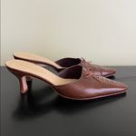 Antonio Melani brown lizard-embossed leather mules Photo 3