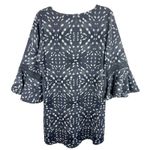 Oddy NWT Boutique Gray White 3/4 Bell Sleeve V Photo 1