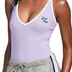 PINK - Victoria's Secret Victoria’s Secret PINK lavender white good vibes bodysuit Photo 0