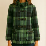 525 America Green Plaid Heritage Preppy Peacoat Hooded Size Large Photo 0