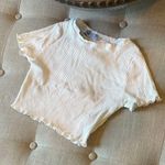 Adika White Ribbed Baby Tee Size Small Photo 2