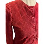 JOHN PAUL RICHARD Uniform Collection Women’s Small Leather & Knit Cardigan Sweat Red Photo 3