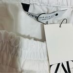 ZARA New High Waisted White Bohemian Embroidered Eyelet Lined Midi Skirt Size M Photo 15