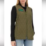 Barbour NWT x Ganni Collab Betty Reversible Vest Green size US10 UK14 Photo 10