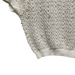 Altar'd State Altar’d State Ivory Pearl Embellished Open Knit Short Sleeve Sweater Women Small Photo 2