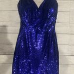 Blue Sequin Prom Dress Photo 3