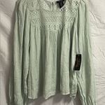 Wrangler Womens Retro Puffy Longsleeve Blouse Top Mint Green Western Sz S NWT Photo 0