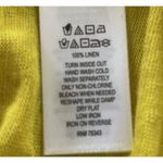 Tahari  Womens Medium TShirt 100% linen Yellow Short Sleeves Vneck New Size Xl Photo 2