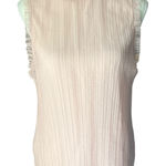 Chelsea28 Women's M‎ Blush Pleated Swiss Dot Mock Neck Sleeveless Blouse Photo 0