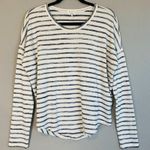 Rag and Bone  Striped Long Sleeve Tee Size Medium Blue White Relaxed Fit Casual Photo 0