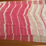 What Goes Around Comes Around 100% Silk Pink and White Stripe Design Scarf 13 x 60 Photo 5