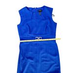 Enfocus Studio Enfocus Studios Bodycon Blue Textured Belted Wedding Party Modern Dress 6 Preppy Photo 4