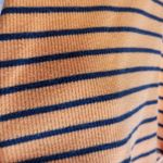 Tommy Hilfiger VTG Y2K 2002 TOMMY JEANS ORANGE NAVY STRIPE LETTUCE LEAF HEM FITTED RIBBED TEE Photo 7