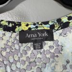 Arna York Blue & Yellow Graffiti Style Boho Peasant Top Photo 4