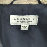 Laundry by Shelli Segal Laundry Shellie Segal Navy Blue Quilted Jacket Women Medium Faux Fur Hood Casual Photo 7