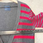 American Eagle  Vintage Cardigan Striped Y2K XL Red Gray Academia Prep Boyfriend Photo 7