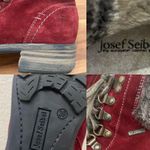 JOSEF SIEBEL Sandra 67 Burgundy Faux Fur Trim Suede Leather Ankle Boot Size 9 Photo 14