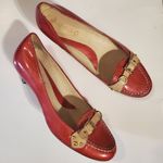 Boutique 9 Red Leather Luciano Kitten Heels Size 8 Photo 1