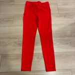 LPA  Women’s High Waisted Tie Front Skinny Ankle Pant Red Size L Photo 6