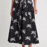 Ann Taylor [] Black White Tropical Palm Tree Pleated Maxi Skirt NWT Pockets Sz 16 Photo 0