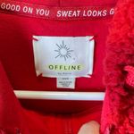 Aerie Offline Women's Red Camo Sherpa Cropped Zip Up Jacket Size Medium Photo 7