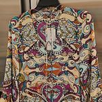 ZARA ππ Printed Midi Dress ~ Multi-Color Abstract Botanical Print Small S NWT Photo 12