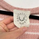 Fantastic Fawn  Pink & White Striped Ruffled Sleeve Button Down Blouse Womens L Photo 7