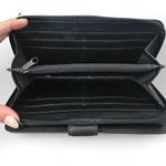 Etienne Aigner  black leather long wallet with zipper closure and card slots Photo 2