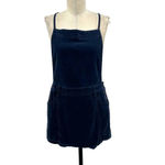 Free People  Corduroy Overall Mini‎ Dress Navy Blue Size 4 Photo 2