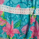 Lilly Pulitzer Crochet Floral Lace Drawstring Skirt Small/Medium Bright Blue Neon Photo 6